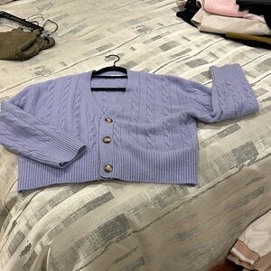 Zara Lilac Cable Knit Cardigan